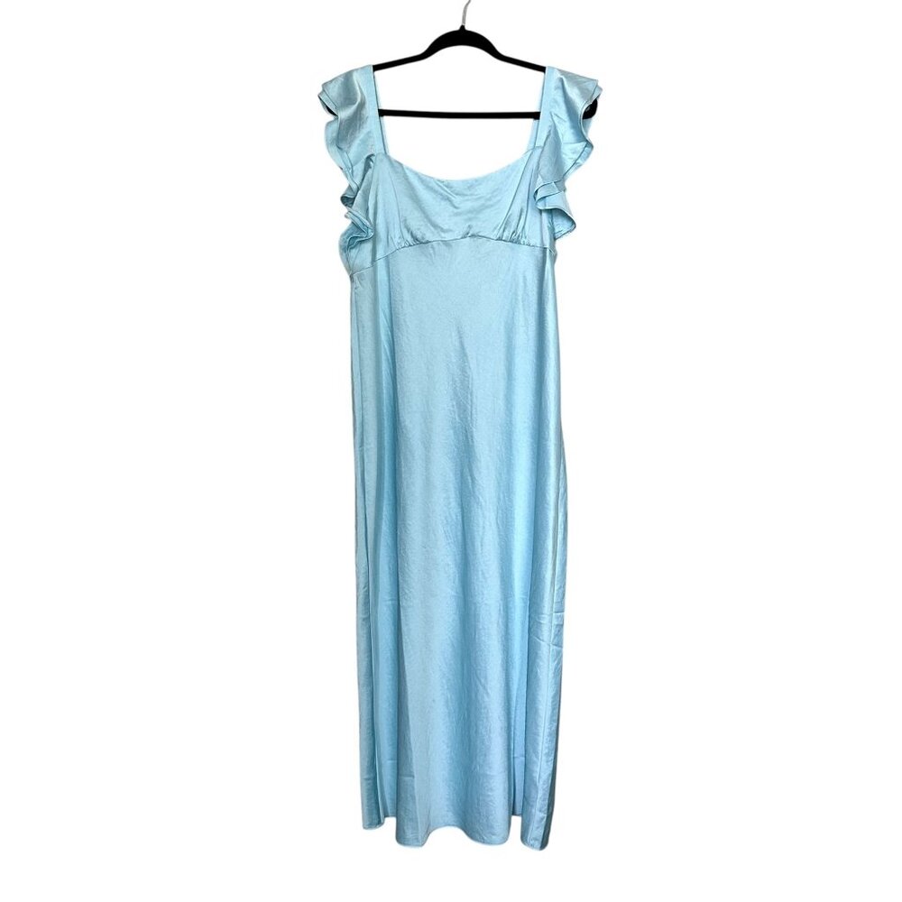 Madewell Flutter Sleeve Maxi Slip Dress in Clarity Blue - Picture 3 of 12